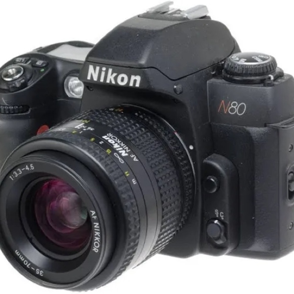 Nikon Black SLR Film Camera for Classic Photography